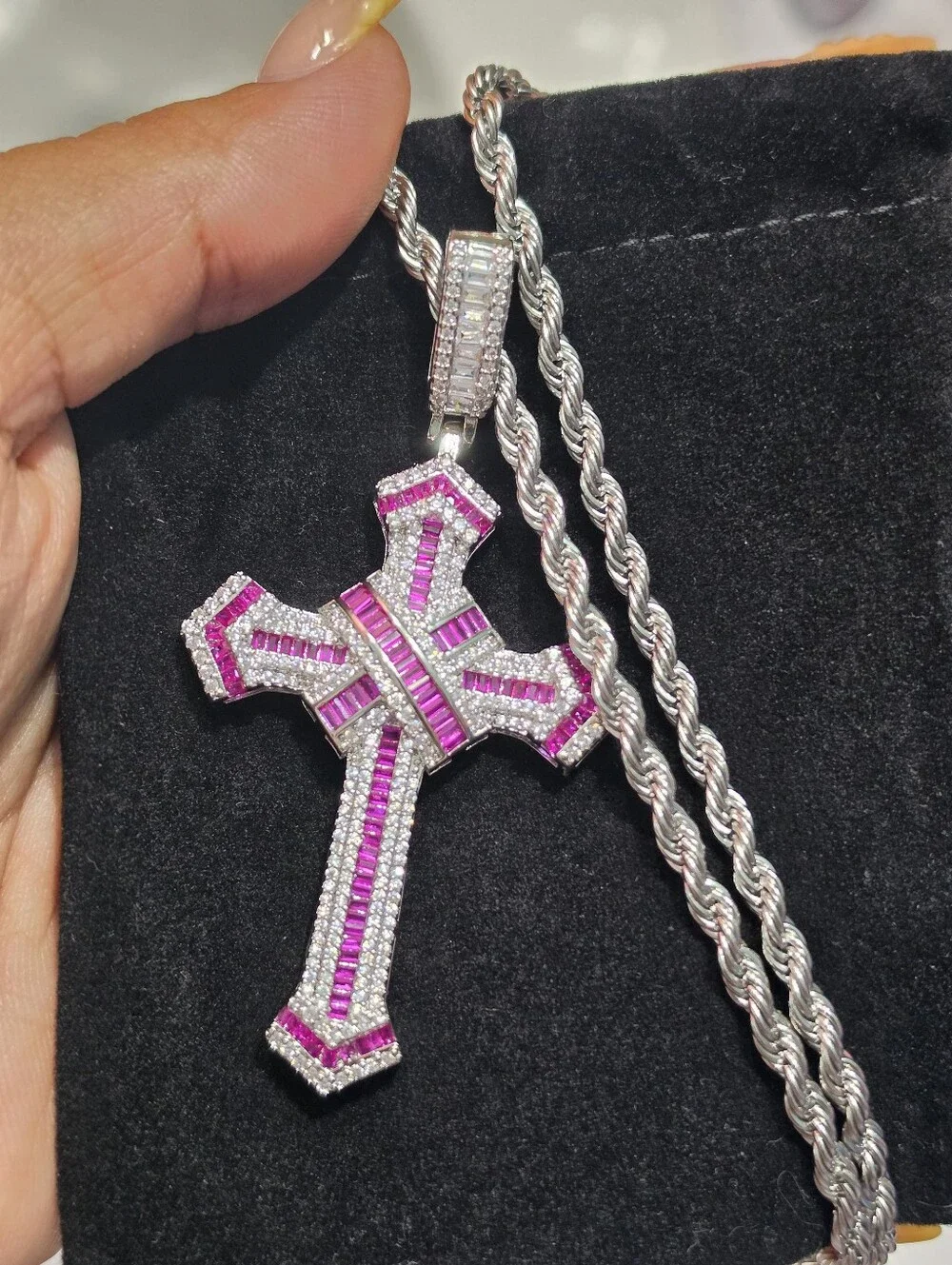 Silver Ornate Cross Pendant Necklace